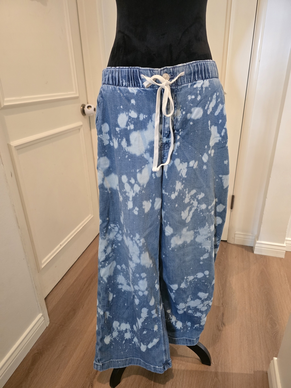 American Eagle Outfitters Wide-leg Drawstring Denim Pants - Tie-Dye